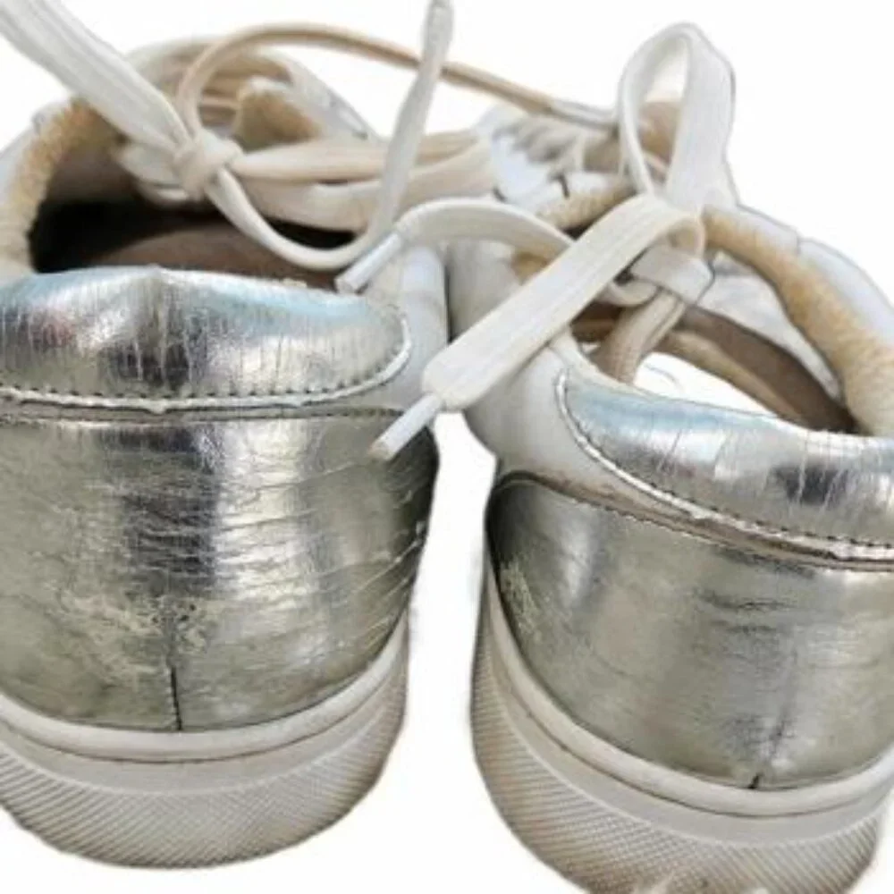 Steven Madden Women's White and Silver Sneakers Size 9M - Picture 4 of 6